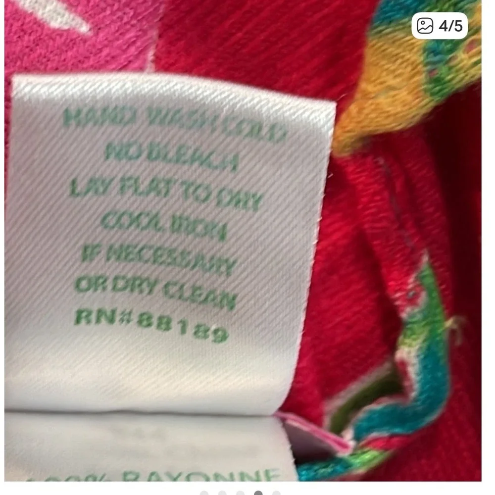 Lilly Pulitzer Pink Pomegranate Jungle Tumble Scarf 48x74
